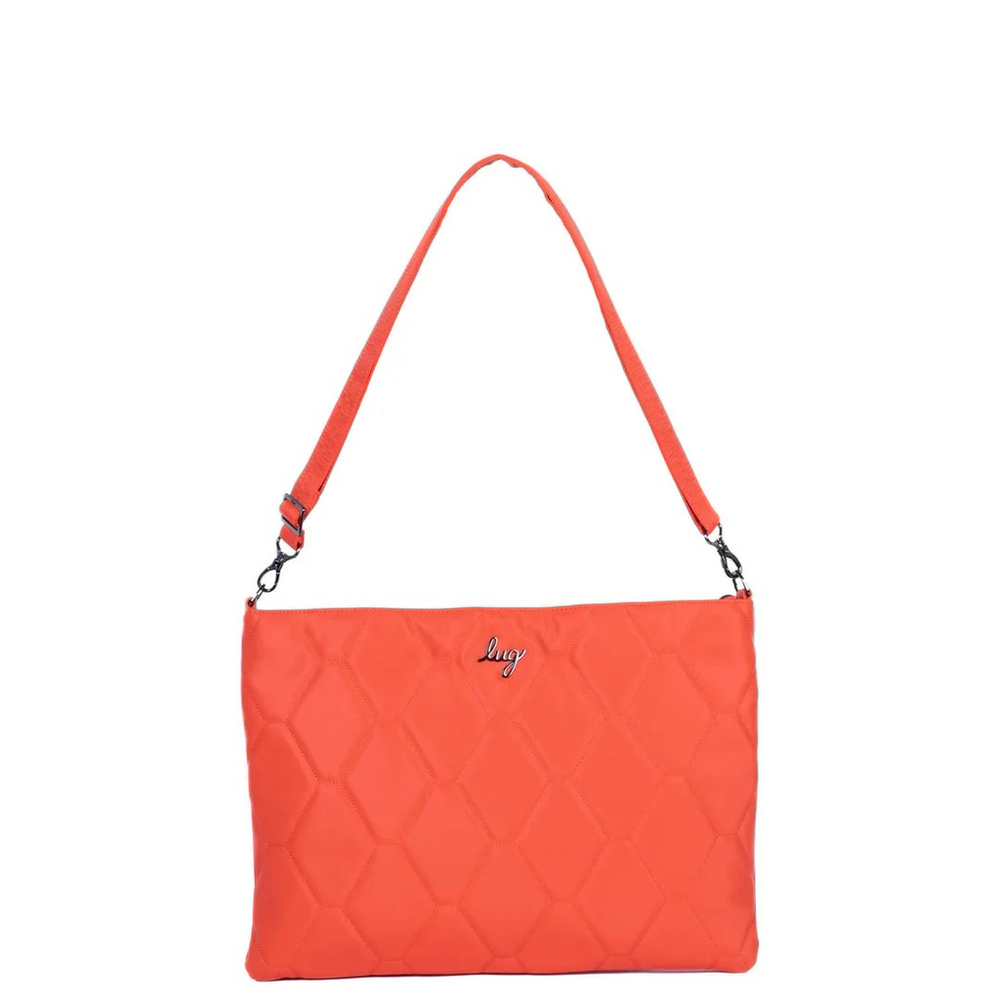 Lug Galley Satin Luxe VL Portfolio Cross Body Bag in Papaya